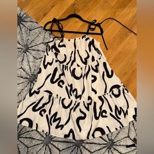 SHEIN Black and White Graphic Mini dress